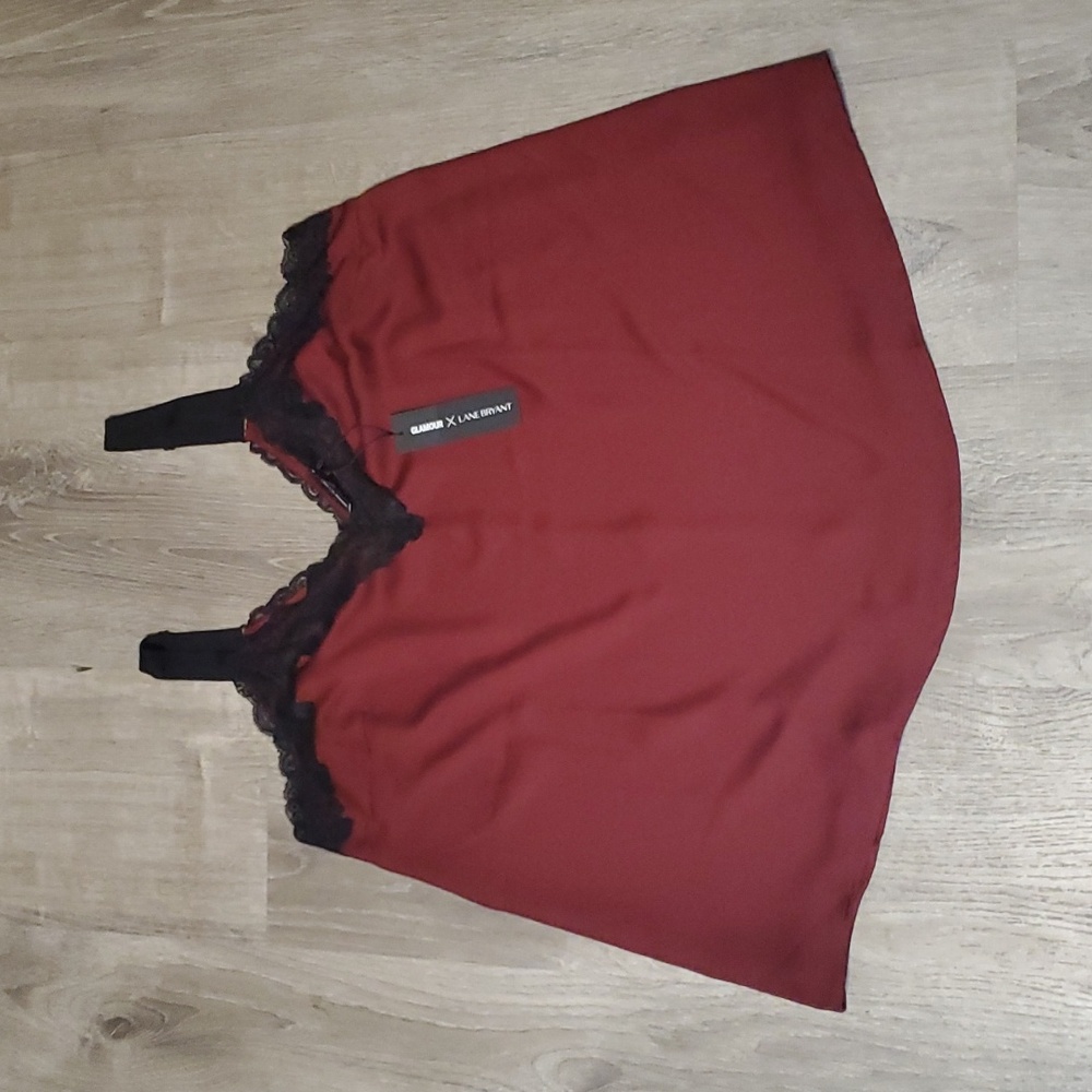 Glamour x Lane Bryant Lace Silk Tank 14 NWT